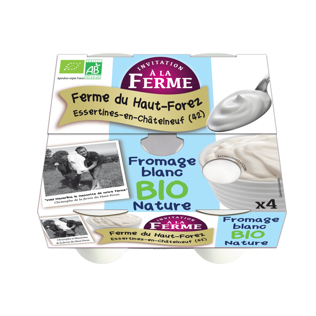 Fromage frais nature bio ferme du Haut Forez