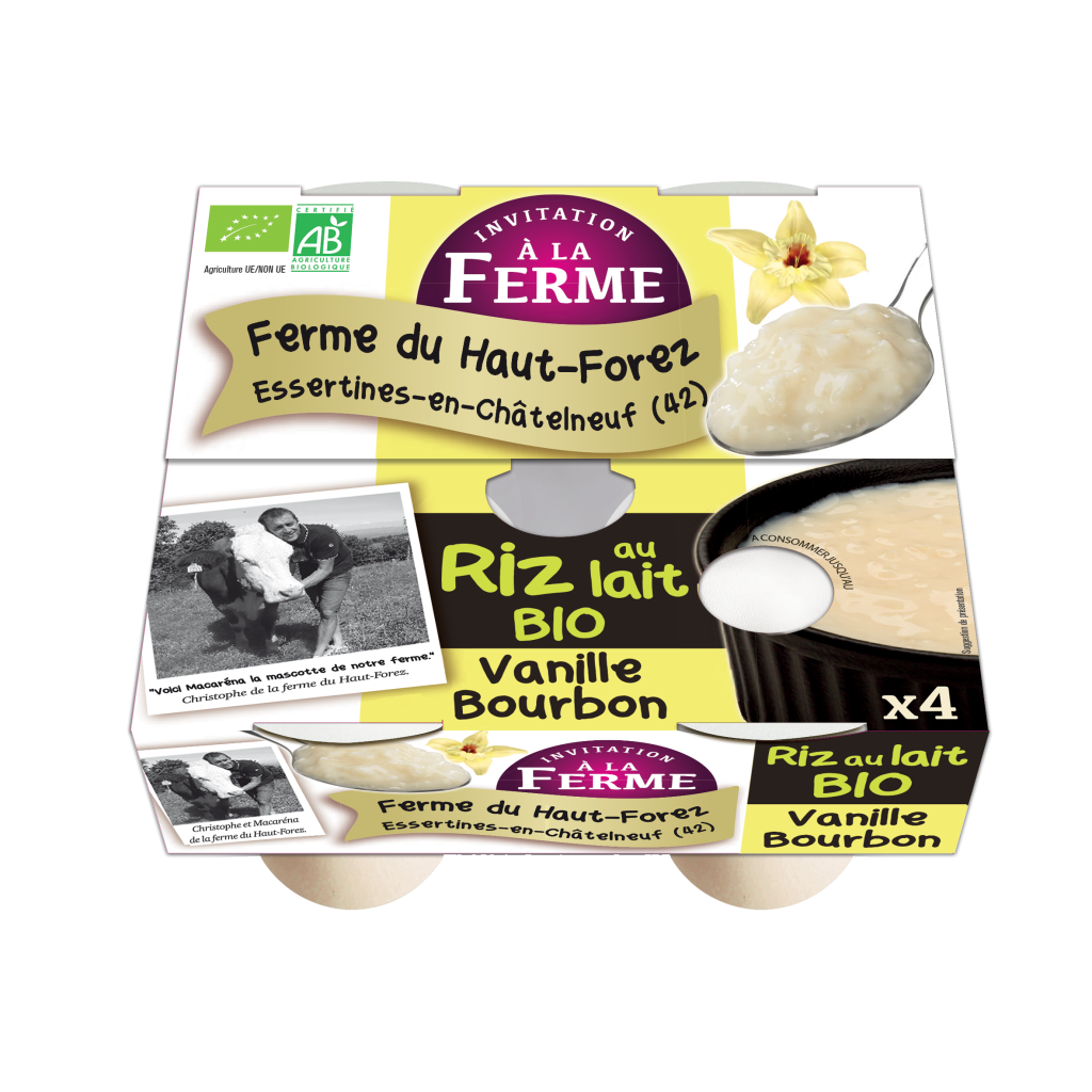Riz au lait à la vanile boubon bio ferme du Haut Forez