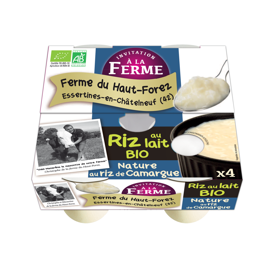 Riz au lait nature bio ferme du Haut Forez